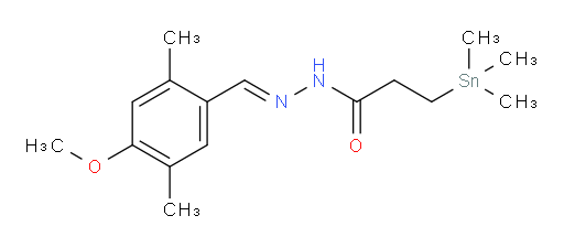 (E)-N'-(4-methoxy-2,5-dimethylbenzylidene)-3-(trimethylstannyl)propanehydrazide