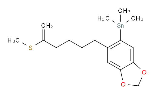 trimethyl(6-(5-(methylthio)hex-5-en-1-yl)benzo[d][1,3]dioxol-5-yl)stannane