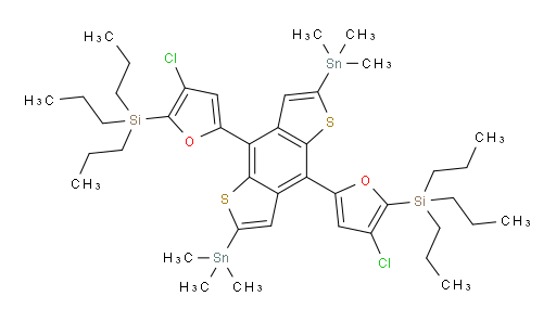 (5,5'-(2,6-bis(trimethylstannyl)benzo[1,2-b:4,5-b']dithiophene-4,8-diyl)bis(3-chlorofuran-5,2-diyl))bis(tripropylsilane)
