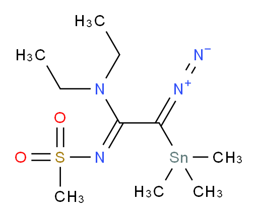 (Z)-2-diazo-N,N-diethyl-N'-(methylsulfonyl)-2-(trimethylstannyl)acetimidamide