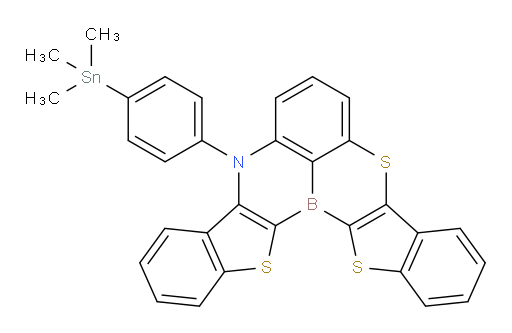 9-(4-(trimethylstannyl)phenyl)-9H-5,14,15-trithia-9-aza-14b-boradiindeno[2,1-a:1',2'-j]phenalene