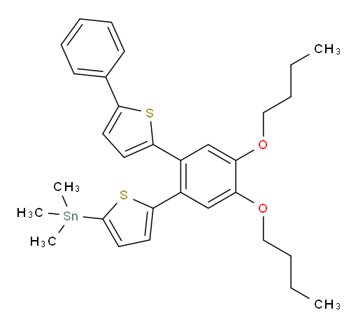 (5-(4,5-dibutoxy-2-(5-phenylthiophen-2-yl)phenyl)thiophen-2-yl)trimethylstannane
