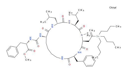 (S)-methyl 2-(3-((3S,6S,9S,12R,15S)-3-benzyl-9,12-diisobutyl-7-methyl-2,5,8,11,14-pentaoxo-6-(2-(tributylstannyl)allyl)-1,4,7,10,13-pentaazacyclononadecan-15-yl)ureido)-3-phenylpropanoate