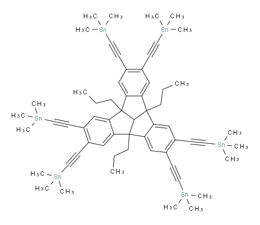 ((4b,8b,12b-tripropyl-4b,4b1,8b,12b-tetrahydrodibenzo[2,3:4,5]pentaleno[1,6-ab]indene-2,3,6,7,10,11-hexayl)hexakis(ethyne-2,1-diyl))hexakis(trimethylstannane)