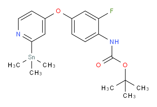 tert-butyl (2-fluoro-4-((2-(trimethylstannyl)pyridin-4-yl)oxy)phenyl)carbamate