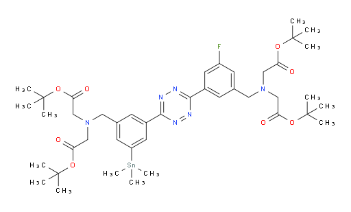 di-tert-butyl 2,2'-((3-(6-(3-((bis(2-(tert-butoxy)-2-oxoethyl)amino)methyl)-5-(trimethylstannyl)phenyl)-1,2,4,5-tetrazin-3-yl)-5-fluorobenzyl)azanediyl)diacetate