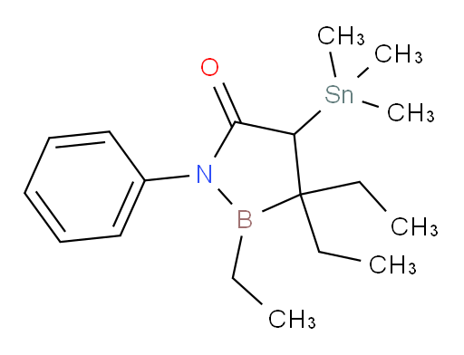 2,3,3-三乙基-1-苯基-4-(三甲基锡基)-1,2-氮杂boroli二n-5-酮
