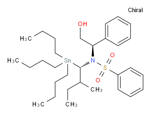 N-((R)-2-hydroxy-1-phenylethyl)-N-((1S)-2-methyl-1-(tributylstannyl)butyl)benzenesulfonamide