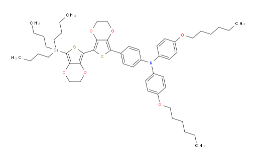 4-(hexyloxy)-N-(4-(hexyloxy)phenyl)-N-(4-(7'-(tributylstannyl)-2,2',3,3'-tetrahydro-[5,5'-bithieno[3,4-b][1,4]dioxin]-7-yl)phenyl)aniline
