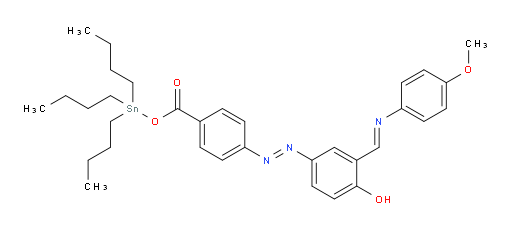 tributylstannyl 4-((E)-(4-hydroxy-3-((E)-((4-methoxyphenyl)imino)methyl)phenyl)diazenyl)benzoate