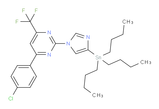 4-(4-chlorophenyl)-2-(4-(tributylstannyl)-1H-imidazol-1-yl)-6-(trifluoromethyl)pyrimidine