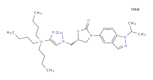 (R)-3-(1-isopropyl-1H-indazol-5-yl)-5-((4-(tributylstannyl)-1H-1,2,3-triazol-1-yl)methyl)oxazolidin-2-one