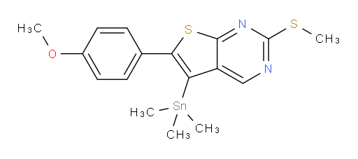 6-(4-methoxyphenyl)-2-(methylthio)-5-(trimethylstannyl)thieno[2,3-d]pyrimidine