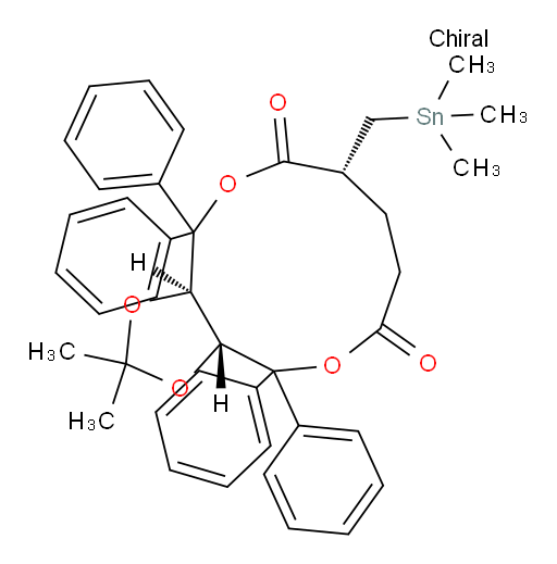 (3aR,7R,12aR)-2,2-dimethyl-4,4,12,12-tetraphenyl-7-((trimethylstannyl)methyl)tetrahydro-3aH-[1,3]dioxolo[4,5-c][1,6]dioxacycloundecine-6,10(4H,7H)-dione