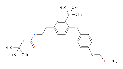 tert-butyl 4-(4-(methoxymethoxy)phenoxy)-3-(trimethylstannyl)phenethylcarbamate