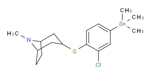 3-((2-chloro-4-(trimethylstannyl)phenyl)thio)-8-methyl-8-azabicyclo[3.2.1]octane