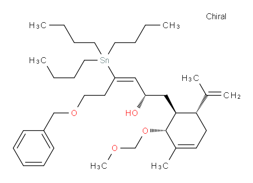 (S,E)-6-(benzyloxy)-1-((1S,2R,6R)-2-(methoxymethoxy)-3-methyl-6-(prop-1-en-2-yl)cyclohex-3-en-1-yl)-4-(tributylstannyl)hex-3-en-2-ol