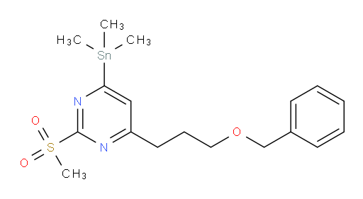 4-(3-(benzyloxy)propyl)-2-(methylsulfonyl)-6-(trimethylstannyl)pyrimidine