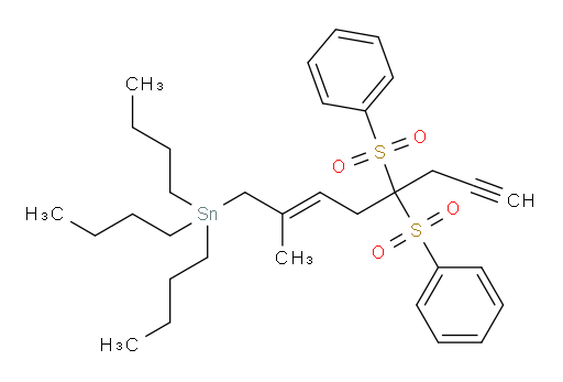 (E)-tributyl(2-methyl-5,5-bis(phenylsulfonyl)oct-2-en-7-yn-1-yl)stannane