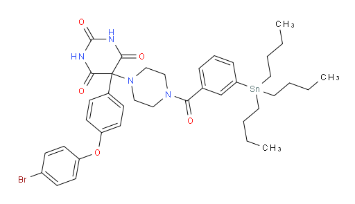 5-(4-(4-bromophenoxy)phenyl)-5-(4-(3-(tributylstannyl)benzoyl)piperazin-1-yl)pyrimidine-2,4,6(1H,3H,5H)-trione