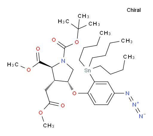 (2S,3R,4R)-1-tert-butyl 2-methyl 4-(4-azido-2-(tributylstannyl)phenoxy)-3-(2-methoxy-2-oxoethyl)pyrrolidine-1,2-dicarboxylate