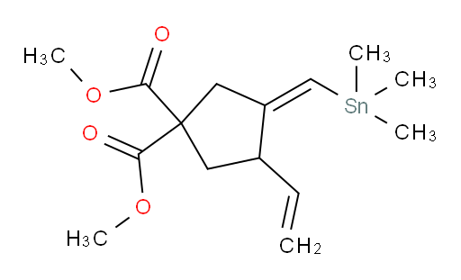 (Z)-dimethyl 3-((trimethylstannyl)methylene)-4-vinylcyclopentane-1,1-dicarboxylate