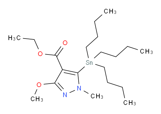 乙基 3-甲氧基-1-甲基-5-(三丁基锡基)-1H-吡唑-4-甲酸酯