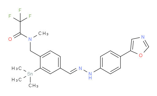(E)-2,2,2-trifluoro-N-methyl-N-(4-((2-(4-(oxazol-5-yl)phenyl)hydrazono)methyl)-2-(trimethylstannyl)benzyl)acetamide