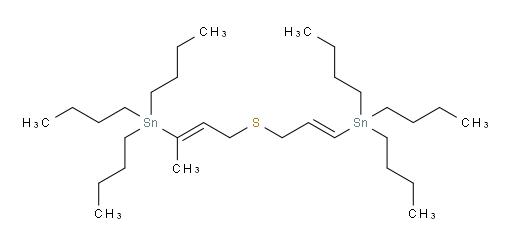 tributyl((E)-4-(((E)-3-(tributylstannyl)allyl)thio)but-2-en-2-yl)stannane