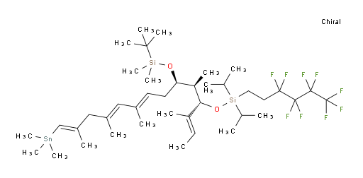 (5R,6R,7S)-7-((E)-but-2-en-2-yl)-12,12,13,13,14,14,15,15,15-nonafluoro-9,9-diisopropyl-2,2,3,3,6-pentamethyl-5-((2E,4E,7E)-3,5,7-trimethyl-8-(trimethylstannyl)octa-2,4,7-trien-1-yl)-4,8-dioxa-3,9-disilapentadecane