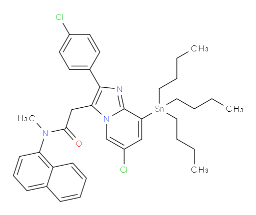 2-(6-chloro-2-(4-chlorophenyl)-8-(tributylstannyl)imidazo[1,2-a]pyridin-3-yl)-N-methyl-N-(naphthalen-1-yl)acetamide