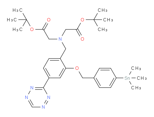 di-tert-butyl 2,2'-((4-(1,2,4,5-tetrazin-3-yl)-2-((4-(trimethylstannyl)benzyl)oxy)benzyl)azanediyl)diacetate