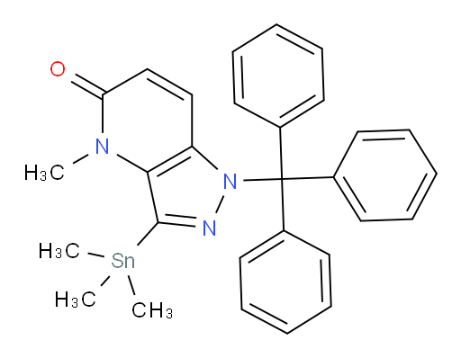 4-methyl-3-(trimethylstannyl)-1-trityl-1H-pyrazolo[4,3-b]pyridin-5(4H)-one