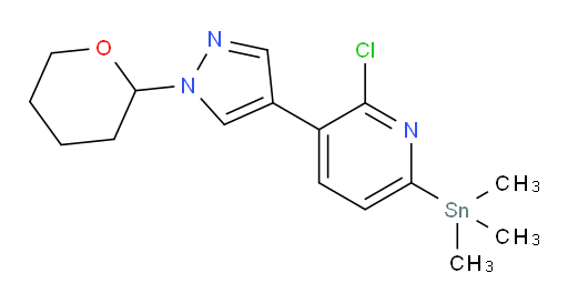 2-chloro-3-(1-(tetrahydro-2H-pyran-2-yl)-1H-pyrazol-4-yl)-6-(trimethylstannyl)pyridine