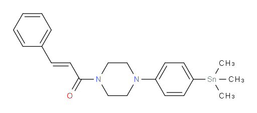 (E)-3-phenyl-1-(4-(4-(trimethylstannyl)phenyl)piperazin-1-yl)prop-2-en-1-one