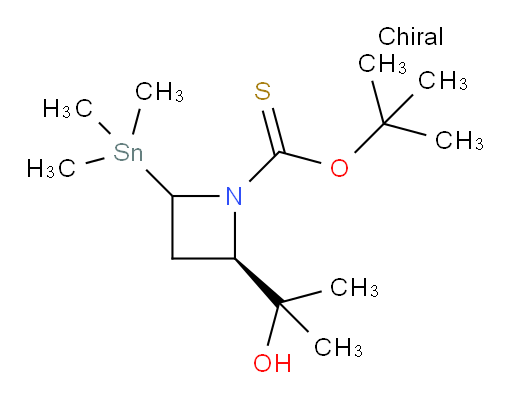 (2R)-O-tert-butyl 2-(2-hydroxypropan-2-yl)-4-(trimethylstannyl)azetidine-1-carbothioate