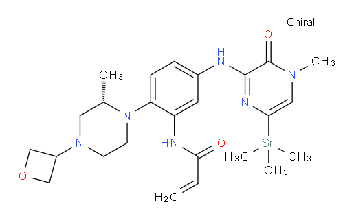 (S)-N-(5-((4-methyl-3-oxo-6-(trimethylstannyl)-3,4-dihydropyrazin-2-yl)amino)-2-(2-methyl-4-(oxetan-3-yl)piperazin-1-yl)phenyl)acrylamide