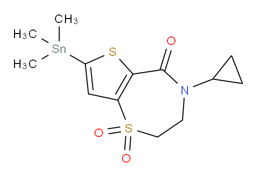 4-cyclopropyl-7-(trimethylstannyl)-3,4-dihydrothieno[2,3-f][1,4]thiazepin-5(2H)-one 1,1-dioxide