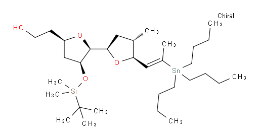 2-((2S,2'R,3S,4'S,5R,5'S)-3-((tert-butyldimethylsilyl)oxy)-4'-methyl-5'-((E)-2-(tributylstannyl)prop-1-en-1-yl)octahydro-[2,2'-bifuran]-5-yl)ethanol