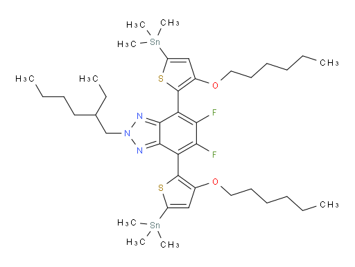 2-(2-ethylhexyl)-5,6-difluoro-4,7-bis(3-(hexyloxy)-5-(trimethylstannyl)thiophen-2-yl)-2H-benzo[d][1,2,3]triazole