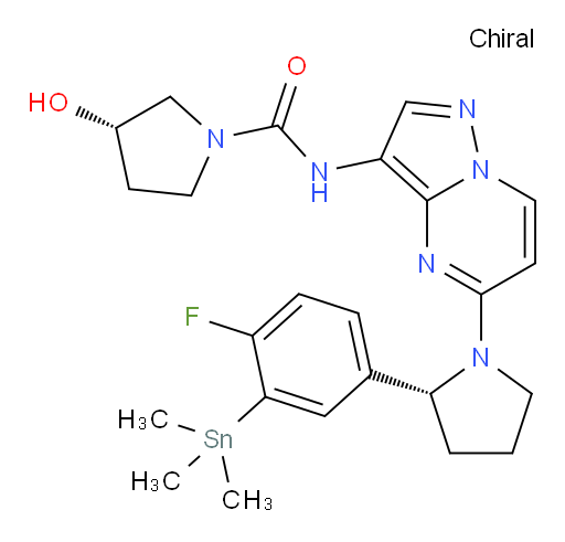 (S)-N-(5-((R)-2-(4-fluoro-3-(trimethylstannyl)phenyl)pyrrolidin-1-yl)pyrazolo[1,5-a]pyrimidin-3-yl)-3-hydroxypyrrolidine-1-carboxamide