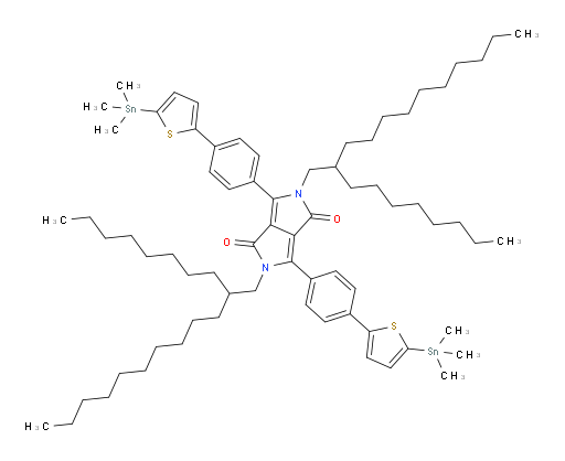 2,5-bis(2-octyldodecyl)-3,6-bis(4-(5-(trimethylstannyl)thiophen-2-yl)phenyl)pyrrolo[3,4-c]pyrrole-1,4(2H,5H)-dione
