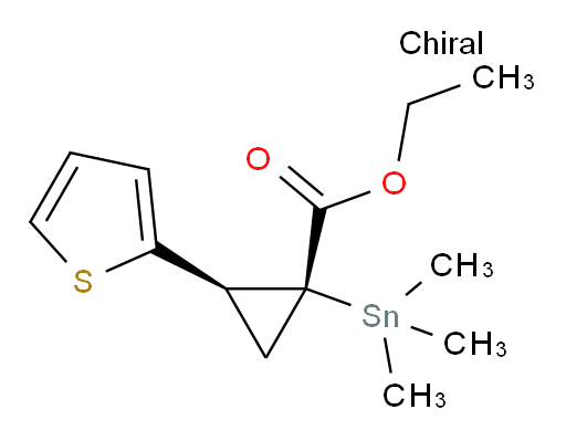 (1R,2S)-ethyl 2-(thiophen-2-yl)-1-(trimethylstannyl)cyclopropanecarboxylate