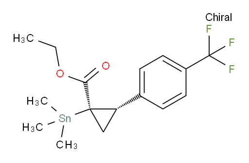 (1R,2S)-ethyl 2-(4-(trifluoromethyl)phenyl)-1-(trimethylstannyl)cyclopropanecarboxylate