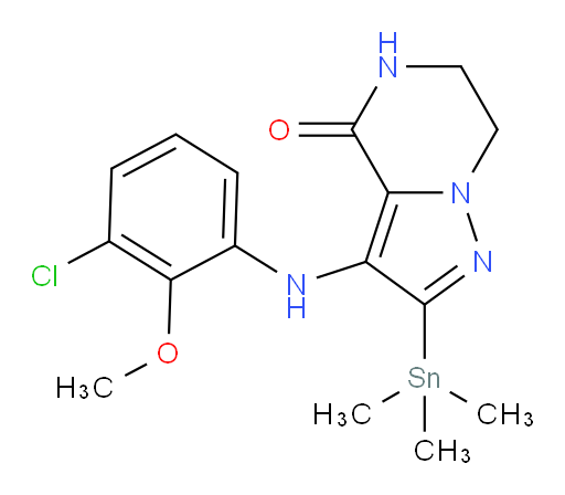 3-((3-chloro-2-methoxyphenyl)amino)-2-(trimethylstannyl)-6,7-dihydropyrazolo[1,5-a]pyrazin-4(5H)-one