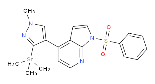 4-(1-methyl-3-(trimethylstannyl)-1H-pyrazol-4-yl)-1-(phenylsulfonyl)-1H-pyrrolo[2,3-b]pyridine