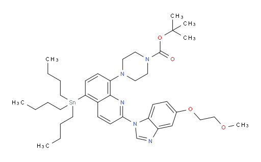 tert-butyl 4-(2-(5-(2-methoxyethoxy)-1H-benzo[d]imidazol-1-yl)-5-(tributylstannyl)quinolin-8-yl)piperazine-1-carboxylate