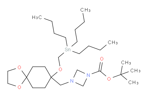 tert-butyl 3-((8-((tributylstannyl)methoxy)-1,4-dioxaspiro[4.5]decan-8-yl)methyl)-1,3-diazetidine-1-carboxylate