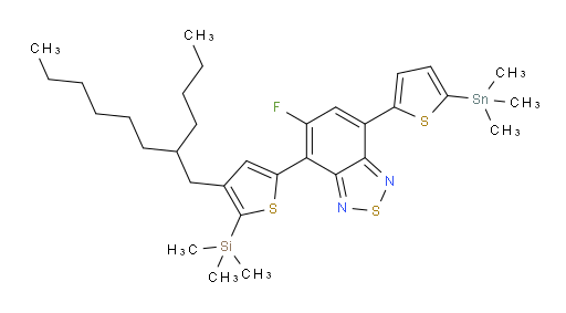 4-(4-(2-butyloctyl)-5-(trimethylsilyl)thiophen-2-yl)-5-fluoro-7-(5-(trimethylstannyl)thiophen-2-yl)benzo[c][1,2,5]thiadiazole