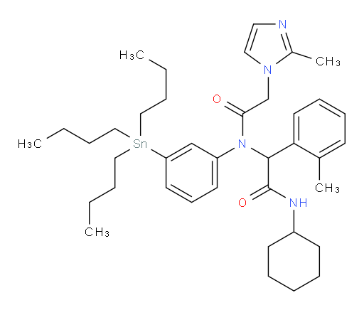 N-cyclohexyl-2-(2-(2-methyl-1H-imidazol-1-yl)-N-(3-(tributylstannyl)phenyl)acetamido)-2-(o-tolyl)acetamide